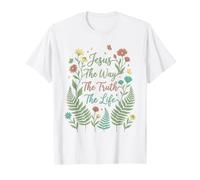 Jesus The Way The Truth The Life Botanical Cottagecore T-Shirt
