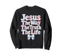 Jesus The Way The Truth The Life Coquette Bow Sweatshirt