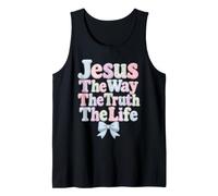 Jesus The Way The Truth The Life Coquette Bow Tank Top