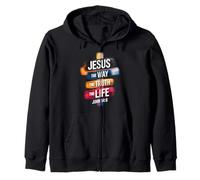 Jesus The Way The Truth The Life John 14:6 Easter Religious Zip Hoodie