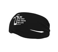 Jesus The Way The Truth The Life John 14:6 Headbands Unisex Stretchy Sports Hairband, for Running, Yoga, Gym Sports