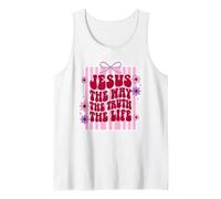 Jesus The Way The Truth The Life Retro Coquette Bow Tank Top