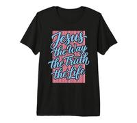Jesus The Way The Truth The Life Retro Faith Script Premium T-Shirt