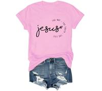 Jesus The Way The Truth The Life Shirt Christian T Shirts Men Women Printing Shirt Pink