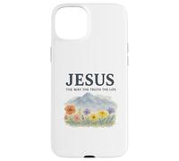 Jesus The Way The Truth The Life Watercolor Mountains Case for iPhone 15 Plus