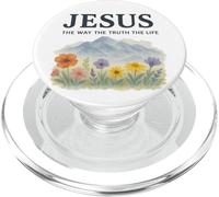 Jesus The Way The Truth The Life Watercolor Mountains PopSockets PopGrip for MagSafe
