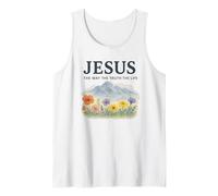Jesus The Way The Truth The Life Watercolor Mountains Tank Top
