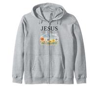 Jesus The Way The Truth The Life Watercolor Mountains Zip Hoodie