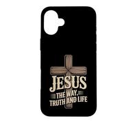 Jesus The Way Truth And Life Cross Message Case for iPhone 16 Plus