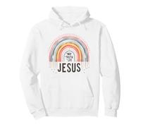Jesus The Way Truth Life Christian Rainbow Scripture Pullover Hoodie