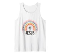 Jesus The Way Truth Life Christian Rainbow Scripture Tank Top