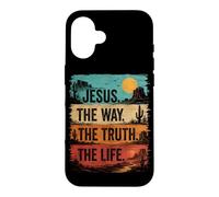 Jesus The Way Truth Life Christian Retro Western Case for iPhone 16