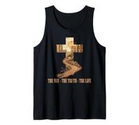 Jesus The Way Truth Life Cowboy Faith Cross Bible Verse Tank Top