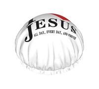 Jesus The Way Truth Life Shower Caps Bath Cap For Women Adjustable Double Layer Hair Protection Spa Salon Shower Hat