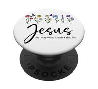 Jesus the Way Truth the Life Christian Bible Verse God Quote PopSockets Adhesive PopGrip