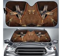 Jesus The Wooden Cross Zipper Front Windshield Sunshade Portable Car Windshield Sun Shade Keep Cooler Windscreen Car Sunshades Universal For Vehicle Summer Va-Ns S