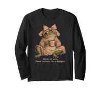 Jesus Thinks Im A Delight Frog Coffee Cottagecore Design Long Sleeve T-Shirt