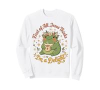 Jesus Thinks I'm A Delight Funny Christian Frog Faith 3 Sweatshirt