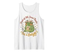 Jesus Thinks I'm A Delight Funny Christian Frog Faith 3 Tank Top