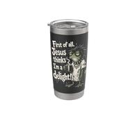 Jesus Thinks I'm A Delight Grumpy Frog Coffee Lover Stainless Steel Insulated Tumbler