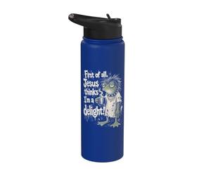 Jesus Thinks I'm A Delight Grumpy Frog Coffee Lover Stainless Steel Insulated Water Bottle