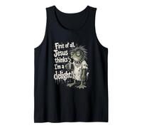 Jesus Thinks I'm A Delight Grumpy Frog Coffee Lover Tank Top