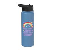 Jesus Thinks I'm a Delight Retro Rainbow Stainless Steel Insulated Water Bottle