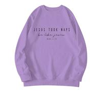 Jesus Took Naps Be Like Jesus Sweatshirt, Christian Sweatshirt, Women's Religious Crewneck Pullover Tops Faith Shirta 2024 New