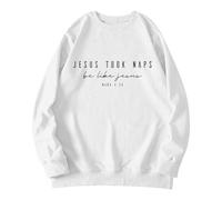 Jesus Took Naps Be Like Jesus Sweatshirt, Christian Sweatshirt, Women's Religious Crewneck Pullover Tops Faith Shirta 2024 New