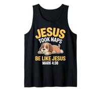 Jesus Took Naps Bible Verse Sleeping Dog Christian Pajamas Tank Top