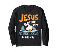 Jesus Took Naps Bible Verse Sleeping Penguin Christian Long Sleeve T-Shirt