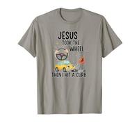 Jesus Took The Wheel Then I Hit a Curb Funny Christian T-Shirt