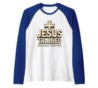 Jesus Trained, God Family Wrestling Raglan Baseball Tee