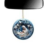 Jesus Tree Ornaments - Flat Nativity Scene Sign | Jesus Design Car Easter Nativity Prayer Sign For Religious Decoration