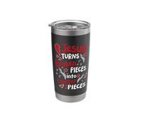 Jesus Turns Broken Pieces Into Masterpieces Stainless Steel Insulated Tumbler