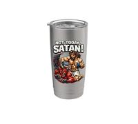 Jesus vs Devil, cage Fight, Jesus Christ Stainless Steel Insulated Tumbler