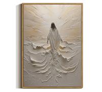 Jesus Walking on Water Beige Framed Canvas Wall Art 16x24 inch