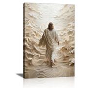 Jesus Walking on Water Canvas Wall Art Prints, Christian Jesus Bible Stories Wall Paintings Religious Christ Spiritual Poster Canva Pictures Home Decor for Living Prayer Church Room Bedroom 30x40cm