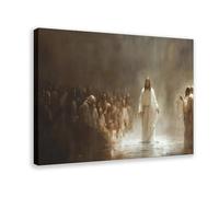 Jesus Walking on Water Wall Art, Christian Artwork Poster, Walking on Water Jesus Canvas 08x12inch(20x30cm)