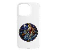 Jesus Walking Upon Water Saving Peter Sacred Mosaic Faith Case for iPhone 15 Pro Max