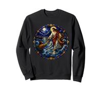 Jesus Walking Upon Water Saving Peter Sacred Mosaic Faith Sweatshirt