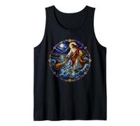 Jesus Walking Upon Water Saving Peter Sacred Mosaic Faith Tank Top
