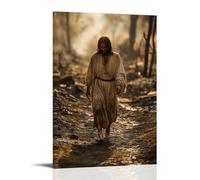 Jesus Walks Barefoot through A Burned Village, Restoring Walls And Hearts with Every Silent Step. Contemporary Wall Mural - Decorative Hanging Poster Art 12x18inch(30x45cm)