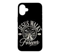 Jesus Walks With Me Forever Christian Faith Matt 28:6 Case for iPhone 16 Plus