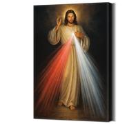 Jesus Wall Art Catholic Decor Religious Wall Decor Mercy Jesus Painting | 12x18 Inches Wood Frame, Waterproof, Ready to Hang,Fade Resistant, Ideal for Prayer Living Room, Present for Housewarming