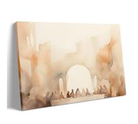 Jesus Wall Art Christian Canvas Print, Abstract Last Supper Painting, Modern Minimalist Faith Artwork, Religious Wall Decor for Living Room or Dining Room 50x75cm Frame