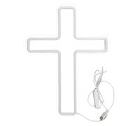 Jesus Wall Decor LED Light Signs USB Powered Cross Neon Signs God Holy Crucifix Hanging LED Cross Light Decorations for Religious Room Church Christmas Easter Christian Gift