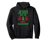 Jesus Was The First Scarecrow Funny Christian Christmas Pullover Hoodie