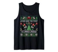 Jesus was The First Scarecrow Ugly Christmas Sweater Tank Top