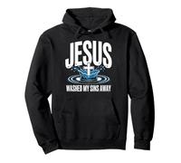 Jesus Washed My Sins Baptism Bible Verse Baptized Christian Pullover Hoodie